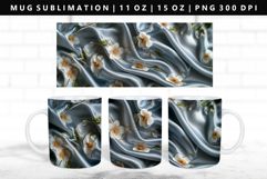 Flower 11oz, 15oz Mug Sublimation | Mug Wrap PNG Product Image 1