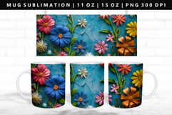 Flower 11oz, 15oz Mug Sublimation | Mug Wrap PNG Product Image 1