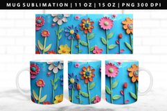 Flower 11oz, 15oz Mug Sublimation | Mug Wrap PNG Product Image 1