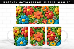 Flower 11oz, 15oz Mug Sublimation | Mug Wrap PNG Product Image 1