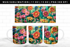 Flower 11oz, 15oz Mug Sublimation | Mug Wrap PNG Product Image 1