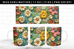 Flower 11oz, 15oz Mug Sublimation | Mug Wrap PNG Product Image 1