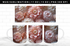 Flower 11oz, 15oz Mug Sublimation | Mug Wrap PNG Product Image 1