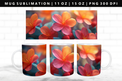 Flower 11oz, 15oz Mug Sublimation | Mug Wrap PNG Product Image 1