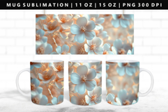 Flower 11oz, 15oz Mug Sublimation | Mug Wrap PNG Product Image 1