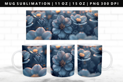 Flower 11oz, 15oz Mug Sublimation | Mug Wrap PNG Product Image 1