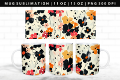 Flower 11oz, 15oz Mug Sublimation | Mug Wrap PNG Product Image 1