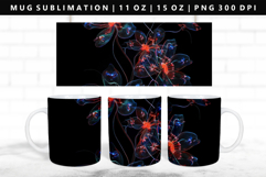Flower 11oz, 15oz Mug Sublimation | Mug Wrap PNG Product Image 1