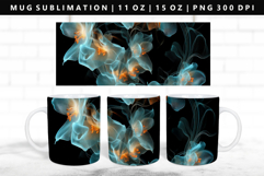 Flower 11oz, 15oz Mug Sublimation | Mug Wrap PNG Product Image 1