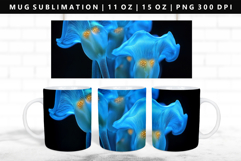 Flower 11oz, 15oz Mug Sublimation | Mug Wrap PNG Product Image 1