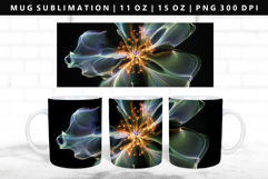 Flower 11oz, 15oz Mug Sublimation | Mug Wrap PNG Product Image 1