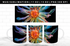 Flower 11oz, 15oz Mug Sublimation | Mug Wrap PNG Product Image 1