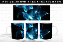 Flower 11oz, 15oz Mug Sublimation | Mug Wrap PNG Product Image 1
