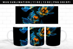 Flower 11oz, 15oz Mug Sublimation | Mug Wrap PNG Product Image 1