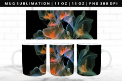 Flower 11oz, 15oz Mug Sublimation | Mug Wrap PNG Product Image 1