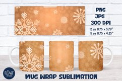 Golden Snowflakes Mug Wrap Sublimation Design for 12 OZ and 15 OZ Mugs. This Christmas Sublimation Design is Compatible with Cricut Mug Press