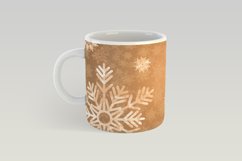 Golden Snowflakes Mug Wrap Sublimation Design for 12 OZ and 15 OZ Mugs. This Christmas Sublimation Design is Compatible with Cricut Mug Press