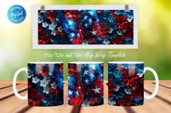 3D Patriotic Butterfly And Flowers 11, 12 &amp; 15 Oz Mug Product Image 1