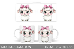 Cute Lamb Mug Sublimation. Cute Lamb Sublimation Product Image 1