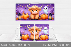 Halloween Cow Mug Design. Halloween Cow Sublimation Product Image 1