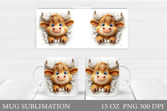Cute Cow Mug Design. Cute Cow Sublimation Product Image 1