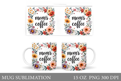 Mother's Day Mug Sublimation. Flowers Mug Design Product Image 1