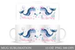 Cute Whale Mug Design. Cute Whale Sublimation Product Image 1