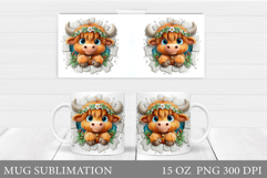 Cute Cow Mug Design. Cute Cow Sublimation Product Image 1