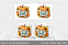 Fall Pumpkin Mug Design. Fall Mug Sublimation Product Image 1