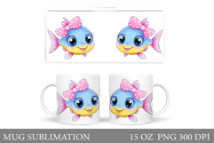 Cute Fish Mug Design. Cute Fish Mug Sublimation Product Image 1