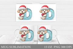 Letter D Mug Sublimation. Christmas Mug Sublimation Product Image 1