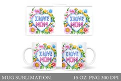 Mother's Day Mug Sublimation. Flowers Mug Design Product Image 1