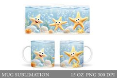 Cute Starfish Mug Design. Cute Starfish Sublimation Product Image 1