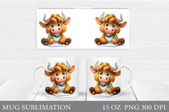 Cute Cow Mug Design. Cute Cow Sublimation Product Image 1