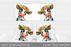 Cute Cow Mug Design. Cute Cow Sublimation Product Image 1