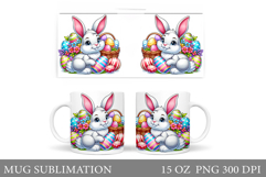Easter Bunny Mug Design. Easter Mug Wrap Sublimation Product Image 1