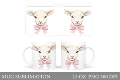 Cute Lamb Mug Design. Cute Lamb Sublimation Product Image 1