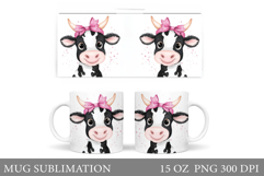 Cute Cow Mug Design. Cute Cow Sublimation Product Image 1