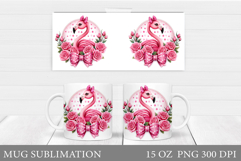 Flamingo Mug Wrap Design. Flamingo Mug Wrap Sublimation Product Image 1