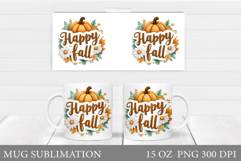 Fall Pumpkin Mug Design. Fall Mug Sublimation Product Image 1