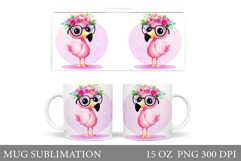 Flamingo Mug Wrap Design. Flamingo Mug Wrap Sublimation Product Image 1