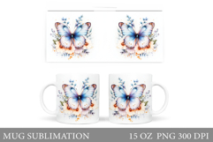 Butterfly Mug Sublimation. Butterfly Mug Design Product Image 1
