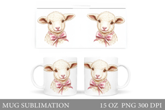 Cute Lamb Mug Design. Cute Lamb Sublimation Product Image 1