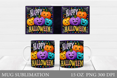 Halloween Mug Sublimation. Halloween Pumpkin Mug Design Product Image 1