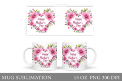 Mother's Day Mug Sublimation. Flowers Mug Design Product Image 1
