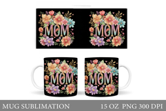 Mother's Day Mug Sublimation. Flowers Mug Design Product Image 1
