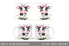 Cute Cow Mug Design. Cute Cow Sublimation Product Image 1