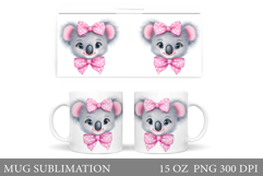 Cute Koala Mug Design. Cute Koala Sublimation Product Image 1