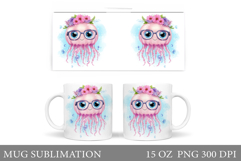 Jellyfish Mug Sublimation. Sea Mug Design Product Image 1