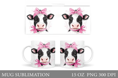 Cute Cow Mug Design. Cute Cow Sublimation Product Image 1